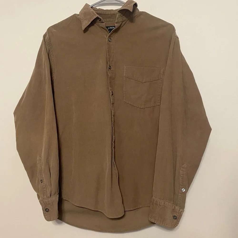 J. Crew Men's Brown Corduroy Button Down Shirt